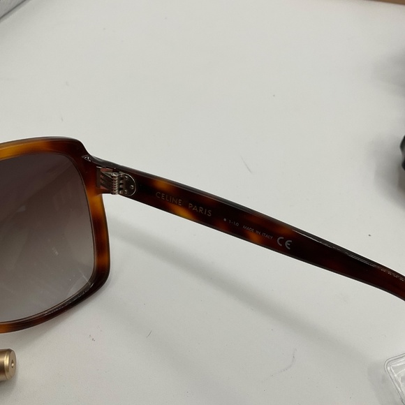 CELINE 61mm Gradient Square Sunglasses In Blonde Havana/ Gradient Roviex - Picture 4 of 6